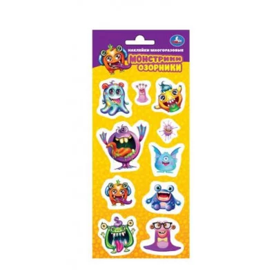 Мягкие многораз наклейки 97*227мм монстрики Умка 4680107916099