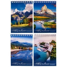 БЛОКНОТ А6 40л. на гребне ГОРНЫЙ ОТДЫХ Б40-1417 ассорти, клетка