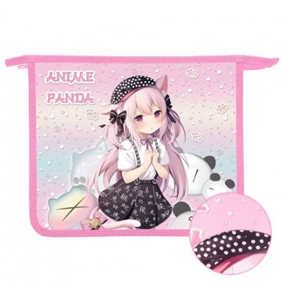 ПТ- 73-12 Аниме Нэко -папка д/тетр. А5 на молнии, дизайн с двух сторон