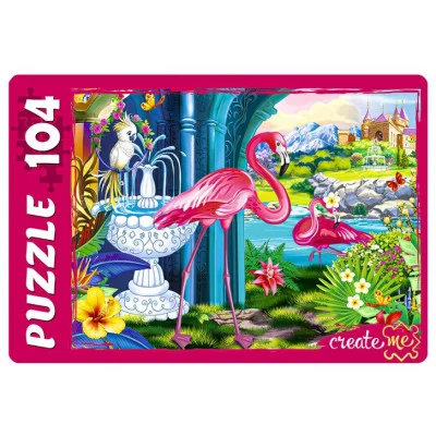 ПАЗЛЫ 104 элемента. КРАСИВЫЕ ФЛАМИНГО (Арт. ПУ104-2454)