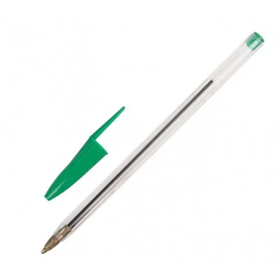 Ручка шариковая STAFF Basic Budget BP-02, письмо 500 м, ЗЕЛЕНАЯ, длина корпуса 13,5 см, линия письма 0,5 мм, 143761