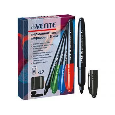 Маркер перманентный круглый наконечник 5.0мм черный DEVENTE 5043734 299993