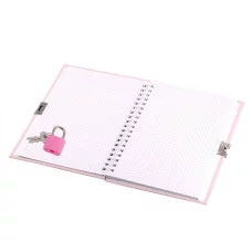 Подарочный блокнот 11,0 см * 15,0 см , гребень, Alingar, ламинация, конгрев, эффект 3D, замочек, 45 л., клетка, "Милый единорог" AL11707