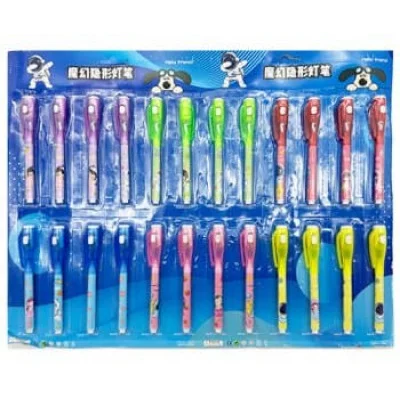 Ручка Шпион "Пиши стирай" DG-298 "Невидимка" c фонариком, специальные проявляющиеся под УФ чернила, цвет корпуса ассорти, в блистере LL2022-4 (24/2400)   331112