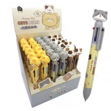 Ручка 6 цв. Фигурная DE-136/DC-99 "Котик" корпус с фигуркой, 0,7мм, автомат, цвета ассорти, КК-6894 329006