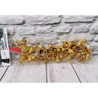 Украшение новогоднее "Бусы с колокольчиками", цвет: золотой 2,7м. , арт.WMI041810 WMI041810