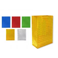 Пакет подарочный S 1492 бум. голог., 45х32х13 см, цвета золо, сереб, красный, синий, зеленый