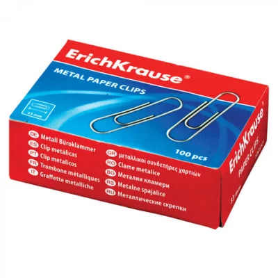 Скрепки металлические ErichKrause 33мм 1шт 7856