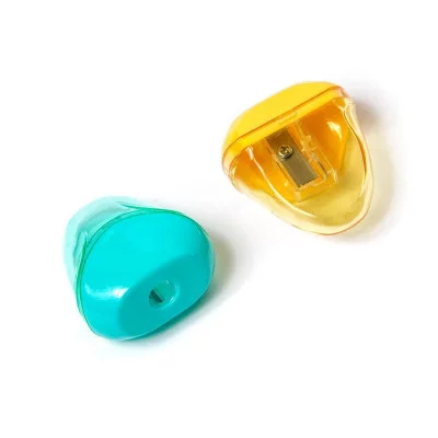 Точилка пластиковая Alingar, 1 отверстие, фигурная, с контейнером, цвет ассорти, пластиковая банка 44804