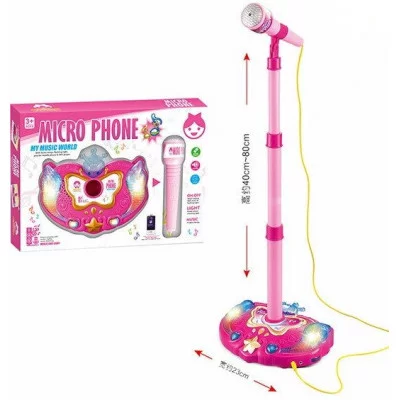 Микрофон на бат.(свет) на регулируемой стойке в коробке 8803