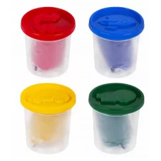 Пластилин-тесто для лепки BRAUBERG KIDS, 4 цвета, 560 г, яркие классические цвета, крышки-штампики, 106715