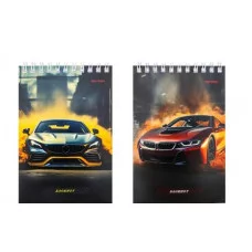 БЛОКНОТ А6 40л. на гребне ПРЕМИАЛЬНОЕ АВТО - 1 (Б40-2049) ассорти, цвет.мелов.обл, офсет, клетка Б40-2049