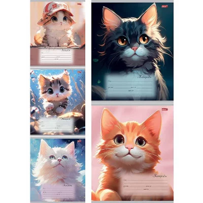 Тетрадь КЛЕТКА 18л. МУЛЬТЯШНЫЕ КОТИКИ - 1 (18-5580) обл.-мелов.картон. TМ"Profit 225070