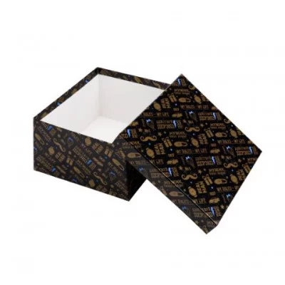 Коробка квадратная подарочная 1 шт Дерзкий мужчина 16 х 16 х 8 см РазборПП-4544