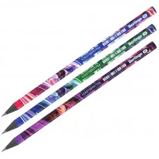 Карандаш ч/г Berlingo "Liquid Wave" HB, черное дерево, круглый, заточен., ассорти 338521