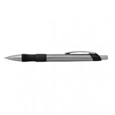 Ручка шариковая, автоматическая, серебристый мет. корпус, серебр. детали, резиновый упор|2 INDEX C30553