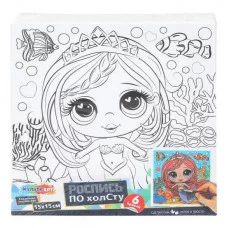 Холст для росписи 15х15 см принцесса МУЛЬТИ АРТ 392567