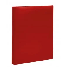 Папка на 2 кольцах СТАММ А4, 25мм, 500мкм, пластик, красная 343108