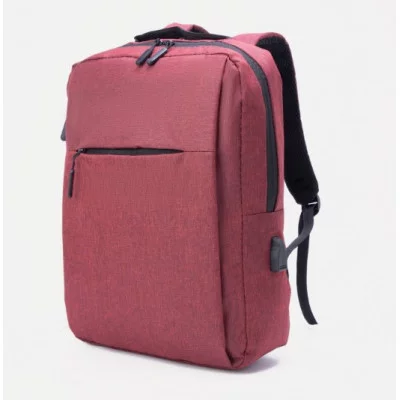 Рюкзак Нео, 29*11*39, 2 отд на  молнии, 4 н/кармана, USB, красный   7636375