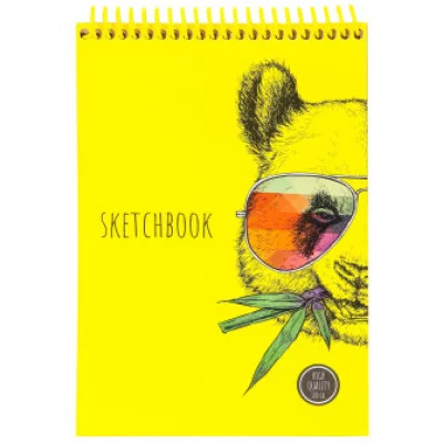 Скетчбук А5 "Панда" (жест подложка, на спирали, 50л, крафт блок) 50-1689