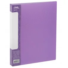 Папка со 100 вкладышами СТАММ "Кристалл" А4, 30мм, 800мкм, пластик, фиолетовая 355736