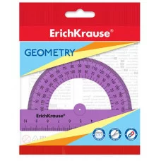 Транспортир пластиковый ErichKrause Candy 180°/10см фиолетовый 57914