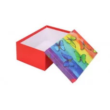 Коробка прямоугольная подарочная Радужные бабочки 25X18X10.5 см РазборКОР-7809