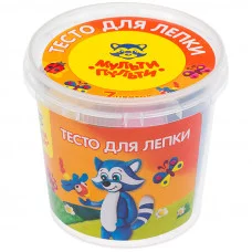 Тесто для лепки Мульти-Пульти "Енот в деревне", 07 цветов*30г, пластиковый стакан Мульти-Пульти 242997