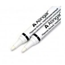 Маркер перманентный, белый, Alingar, перезаправляемый, пулевидный, 1,5мм AL5400