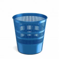 Корзина для бумаг сетчатая пластиковая ErichKrause Ice Metallic, 12л, синий 55966