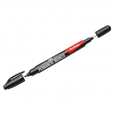 Маркер перманентный двухсторонний Berlingo черный, пулевидный, 0,5/1мм 219760