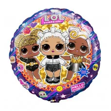 Шар (18\'\'/46 см) Круг, Кукла ЛОЛ (LOL), Гламурные подружки, 1 шт. 401588