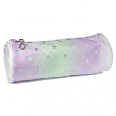Пенал-косметичка GLITTER 2, 8х22 см, на молнии, полиуретан, ассорти 3 цвета, ОПП-упаковка M-9571