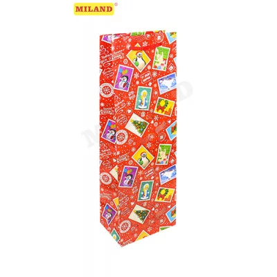 Пакет подарочный с глянцевой ламинацией 12x36x8,5 см (Bottle) Почта Деда Мороза, 157 г ПКП-8629