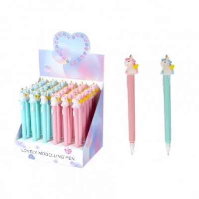 Ручка гелевая Alingar "Единорожка", с подсветкой, 0,5 мм, синяя, игольчатый наконечник, цветной пластиковый корпус AL8796