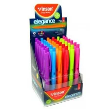 Ручка масляная авт. VINSON CK-37/ВМ-267 (син) 0,7мм ELEGANCE прорезин анатомический корп, цв ассорти 8055 302513