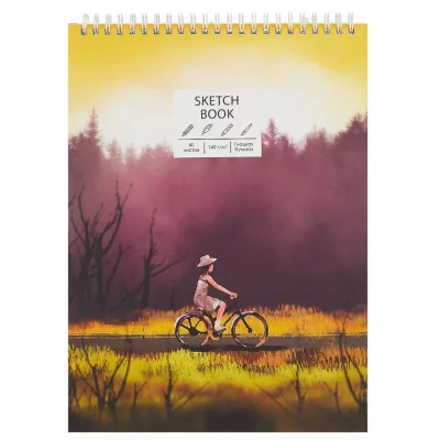 Скетчбуки А4 (210х286), 40л. Евроспираль. Твердая обложка 7БЦ, матовая ламинация. Бумага белый офсет 140г/м2 На прогулке ТС4405328