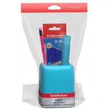 Набор настольный пластиковый ErichKrause Forte Bubble Gum голубой с розовой вставкой 57976