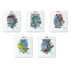 Тетрадь общая ученическая ErichKrause Crazy Shark 48 листов клетка выборочный 58279