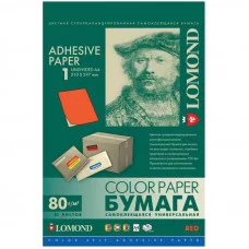 Бумага самоклеящаяся А4 цена за 1л. красн. Lomond, неделёная, 80г/м2 Lomond 083436