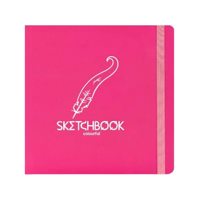Скетчбук Colorful Pink 200х200мм (7БЦ,soft touch,блок 72л:цветной120г, крафт78г С72-9046