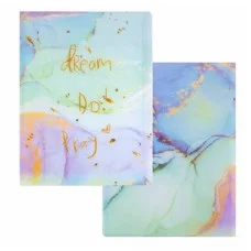 Папка с 20 вкладышами Alingar А4 310х235 мм пластик 400 мкм мраморный дизайн с надписью "Dream" зеленый 1шт AL12804/2