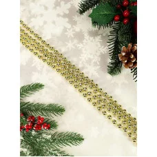 Бусы на ёлку Яркий праздник d 1 см длина 1,8 м золотистые НУ-0057