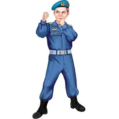 Плакат вырубной А3. Мальчик-десантник. Двухсторонний.- группа Профессии 00-00018345 Ф-15575 4630112038347