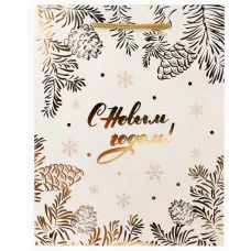 Dream Cards Пакет подар.с мат.лам.и тис.ф.31x40x12см(XL) Новогодние узоры 190г ПКП-8286