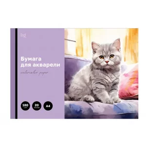 Папка для акварели, 20л., А4 BG "Котенок", 180г/м2 368574