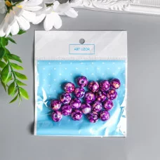 Набор бусин для творчества пластик "Мраморные. Фиолет" d=1,2 см набор 20 гр 7490033