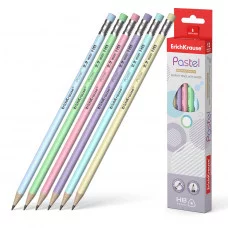 Чернографитный трехгранный карандаш с ластиком ErichKrause® Pastel HB  56006