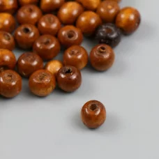 Бусины для творчества дерево "Натуральные" d=0,8 см набор 20 гр   9888413