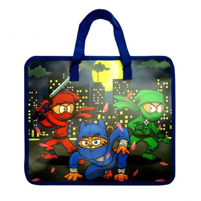 Папка школьная для тетрадей А4 на молнии с ручками 1815 нов "НиндзяГО", 32*26*8 см. J.O. /12 /0 /120